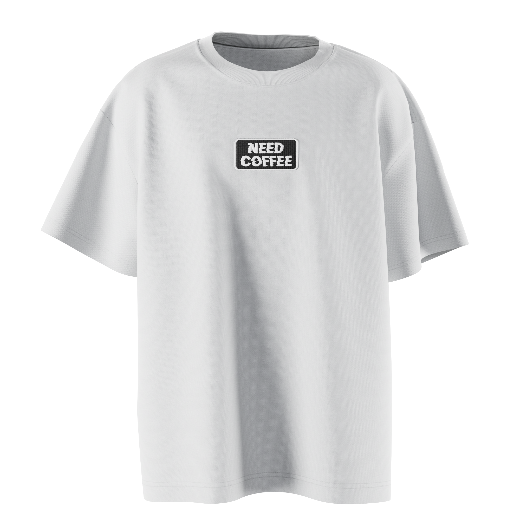 Toppa Oversize T-Shirt Need Coffee — White
