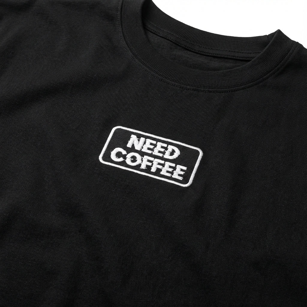 Toppa Oversize T-Shirt Need Coffee — Black