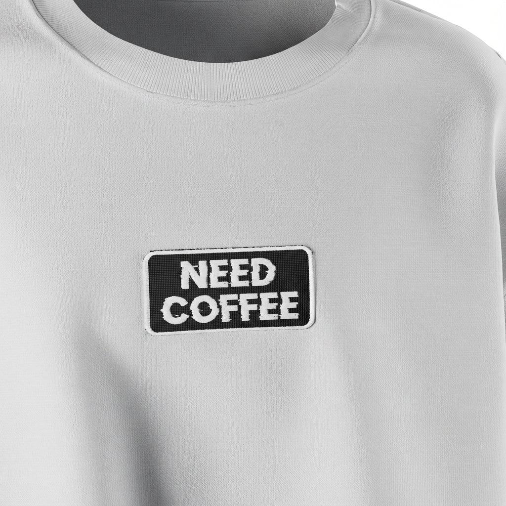Toppa Oversize T-Shirt Need Coffee — White