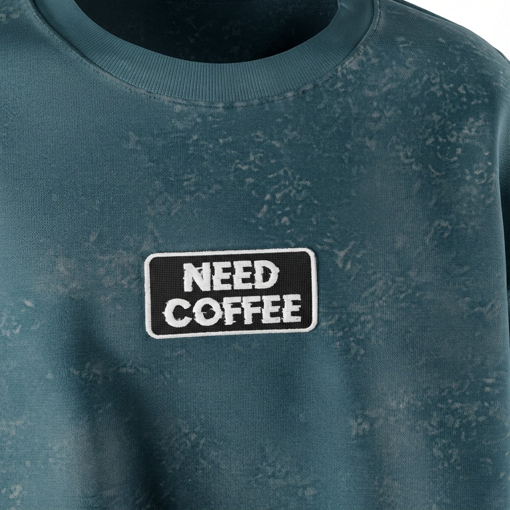 Toppa Oversize T-Shirt Need Coffee — Green